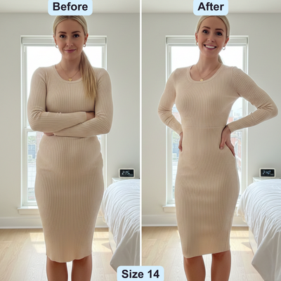 Loumora Full Body Shapewear with Anti-Roll Tech & Zipper